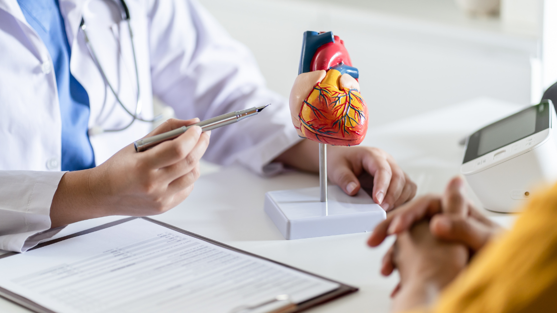 A patient being examined by a healthcare provider with various diagnostic tools in a clinical setting