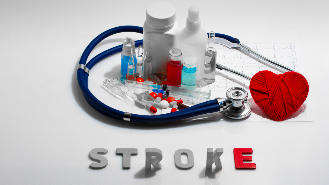 Infographic showing stroke risk factors like high blood pressure, cholesterol, and lifestyle choices with a focus on health screening in Singapore.